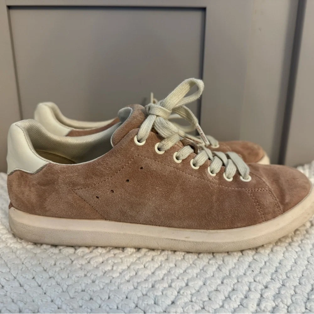 Tory Burch Pink Howell Court Suede Skater Sneakers